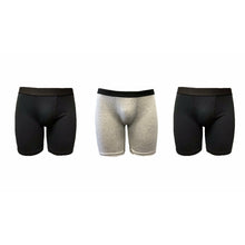 Load image into Gallery viewer, Undeez 3pk Black and Grey Longer Length Boxer
