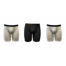 Load image into Gallery viewer, Undeez 3pk Grey and Black Longer Length Boxer

