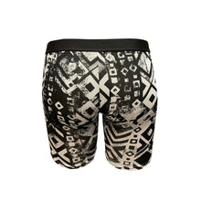 Load image into Gallery viewer, Scrapeez Men&#39;s Tribal Longer Length Boxer Black and White
